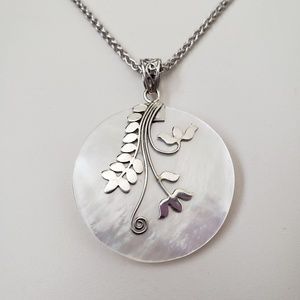 Annika Witt Sterling Silver Mother of Pearl Pendant Necklace